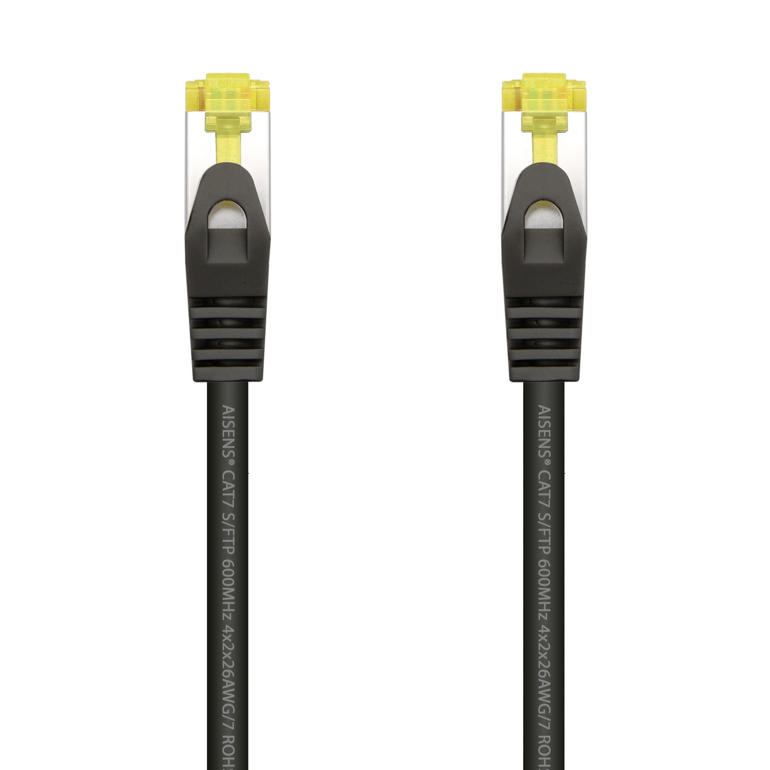 AISENS - CABLE DE RED LATIGUILLO RJ45 LSZH CAT.7 600 MHZ S/FTP PIMF AWG26, NEGRO, 2.0M