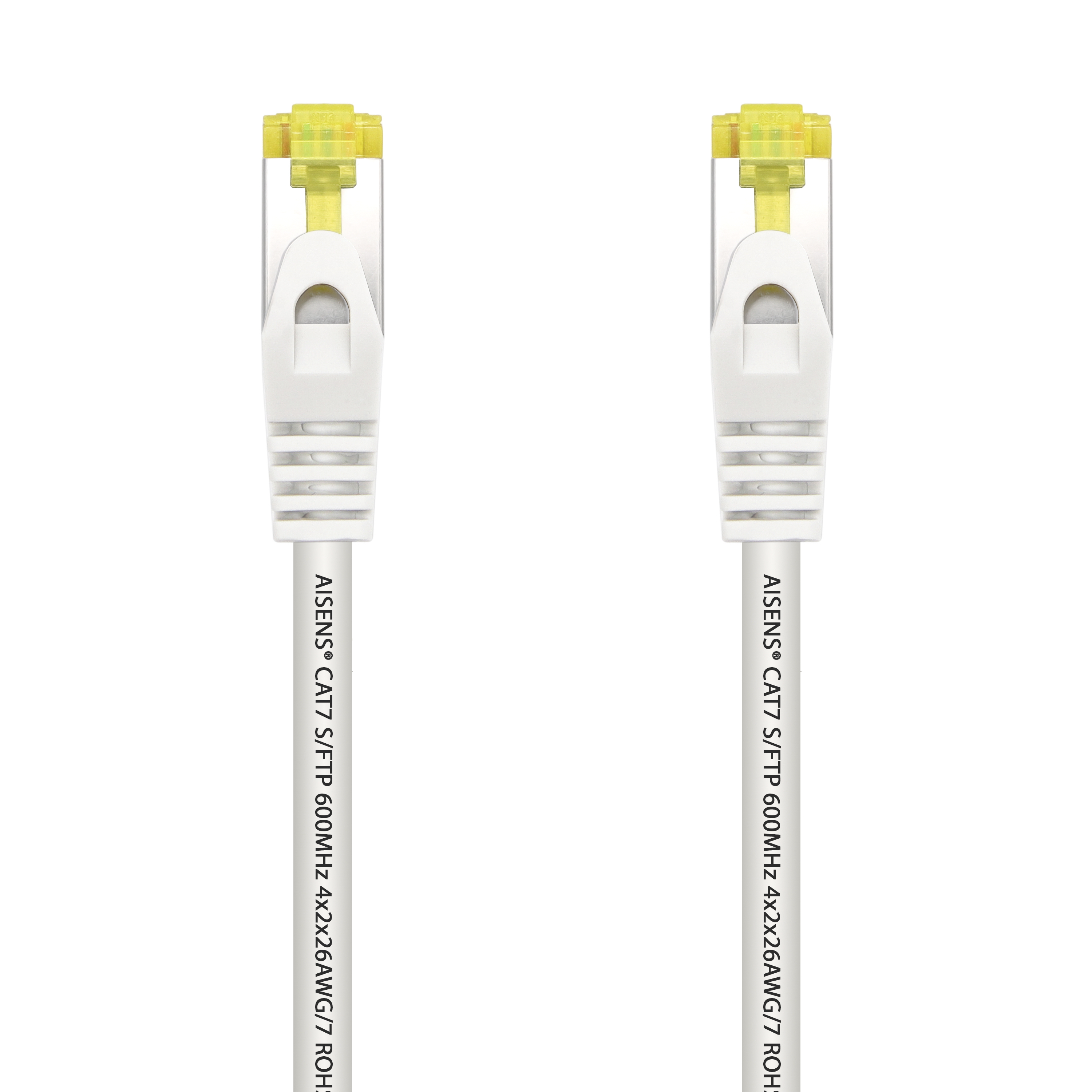 AISENS - CABLE DE RED LATIGUILLO RJ45 LSZH CAT.7 600 MHZ S/FTP PIMF AWG26, BLANCO, 25CM
