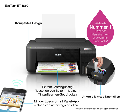 EPSON Impresora inkjet A4 EcoTank ET-1810