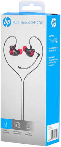 HP Auricular con cable y doble micrófono tipo jack 3,5mm (acodada)