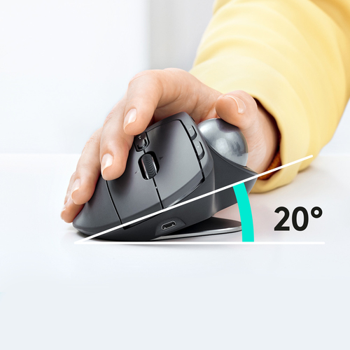 LOGITECH RATON MX ERGO OPTICO WIRELESS INALAMBRICO GRAFITO
