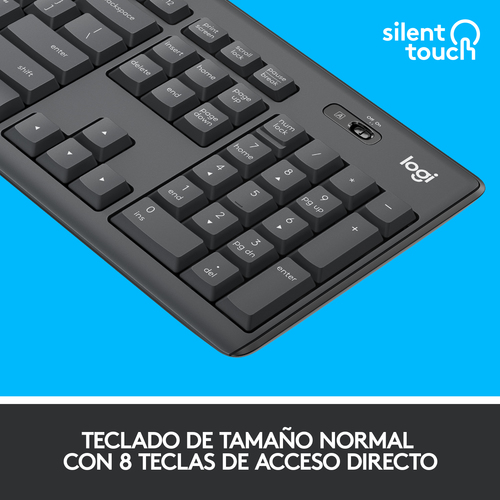 LOGITECH TECLADO + MOUSE MK295 SILENT NEGRO WIRELES INALAMBRICO