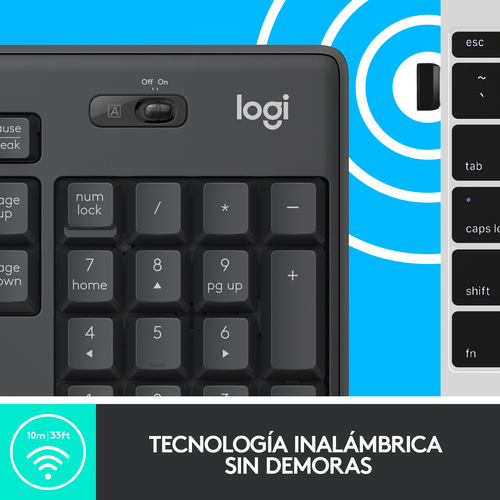 LOGITECH TECLADO + MOUSE MK295 SILENT NEGRO WIRELES INALAMBRICO