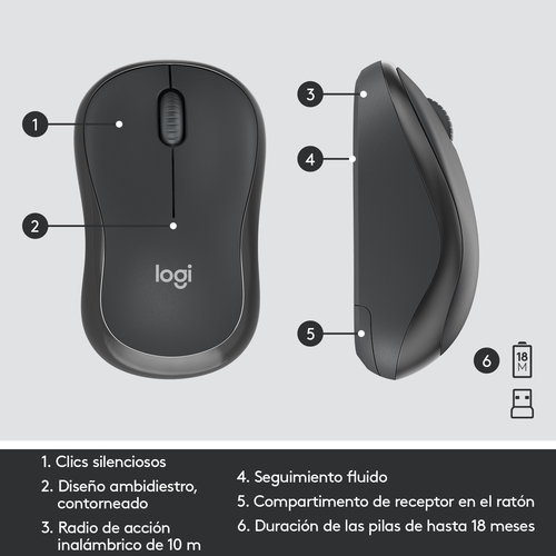 LOGITECH TECLADO + MOUSE MK295 SILENT NEGRO WIRELES INALAMBRICO