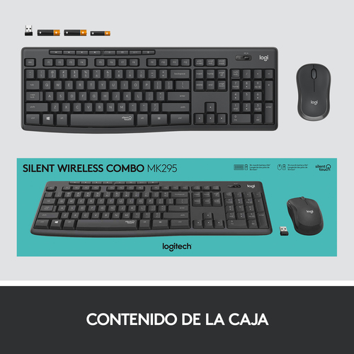 LOGITECH TECLADO + MOUSE MK295 SILENT NEGRO WIRELES INALAMBRICO