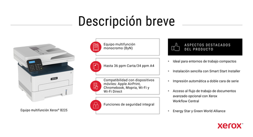 XEROX Multifuncion Laser Monocromo B225V_DNI/B225V_DNI