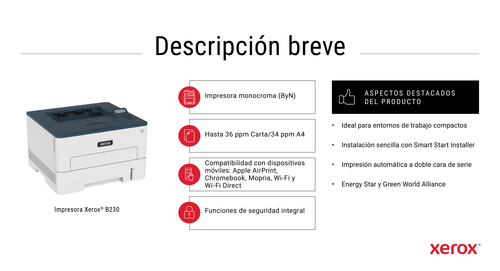 XEROX Impresora Laser Monocromo B230V_DNI/B230V_DNI