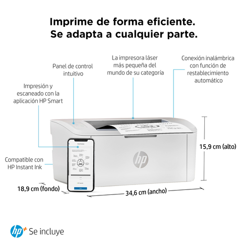 HP Impresora Laser monocromo LaserJet M110we (HP+ solo consumible original, cuenta HP, conexion) ***descatalogado***