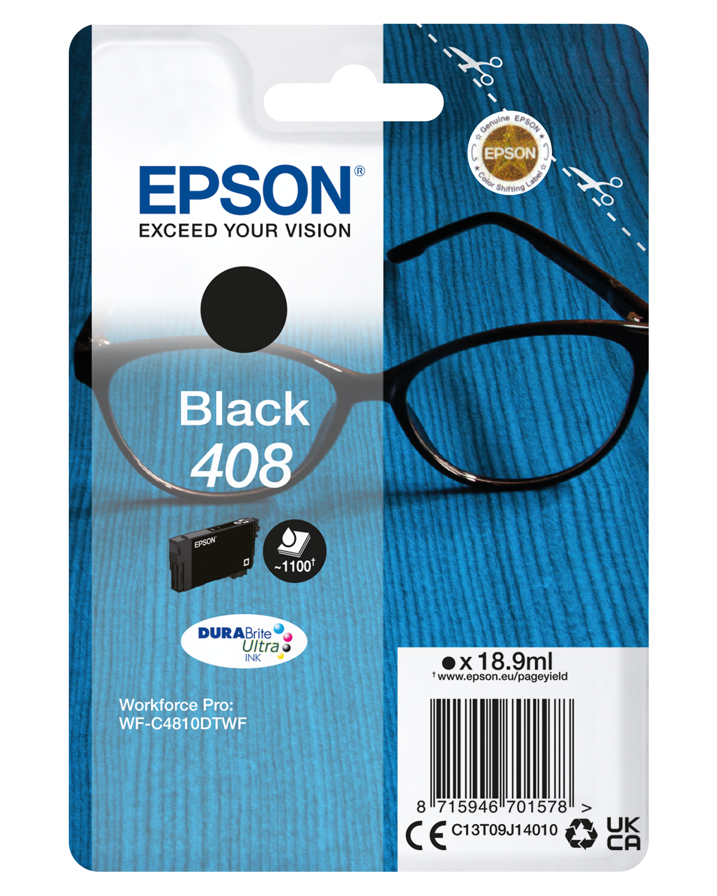 EPSON tinta Negro Singlepack 408 DURABrite Ultra Ink