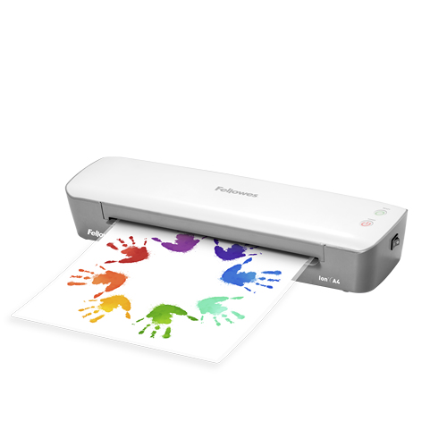 FELLOWES  Plastificadora Ion A4 4560001/ hasta A4 y 80-125 Micras/ Blanca y Gris