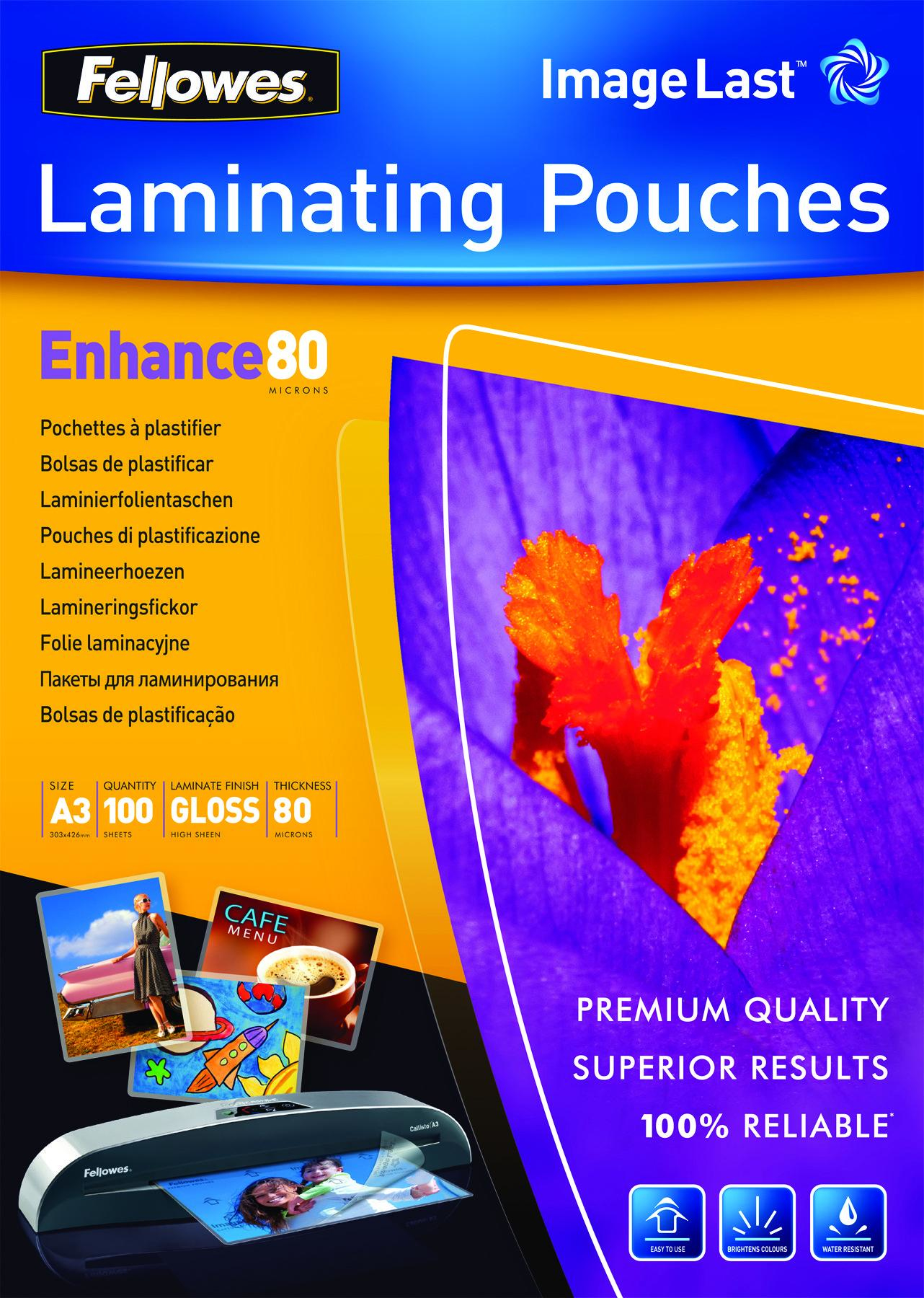FELLOWES Fundas para Plastificar 5306207/ A3/ 80 Micras/ 100 unidades