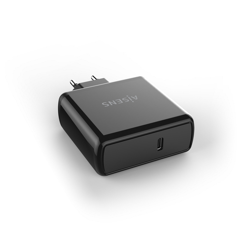 AISENS Cargador PD3.0 QC3.0 1 puerto 1xUSB-C 60W, portatiles, moviles, camaras y tablets negro