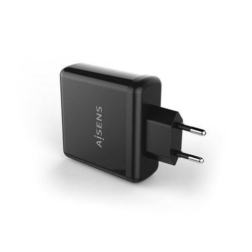 AISENS Cargador PD3.0 QC3.0 1 puerto 1xUSB-C 60W, portatiles, moviles, camaras y tablets negro