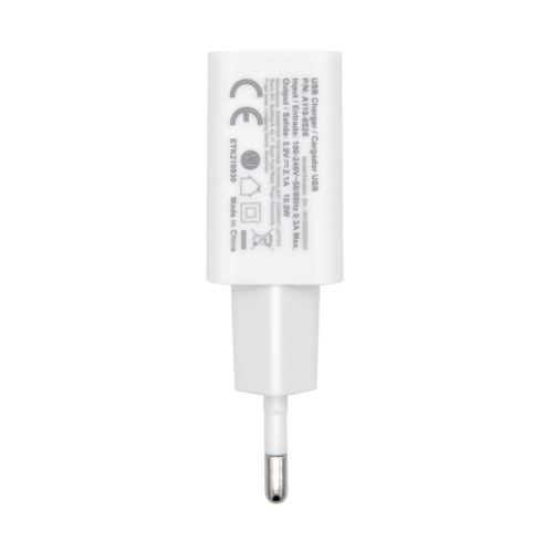 AISENS Cargador USB 10w alta eficiencia, 5V/2A, blanco