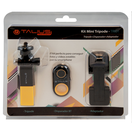 TALIUS Kit tripode selfie bluetooth TAL-TRI01 Amarillo