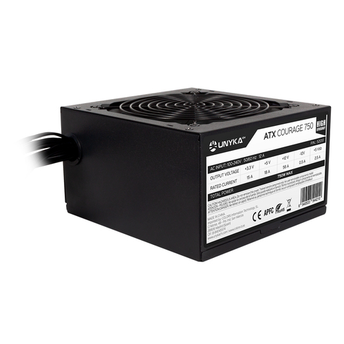 UNYKACH Fuente de alimentacion COURAGE ATX 750W GAMING APFC AC/100-240V FULL RANGE