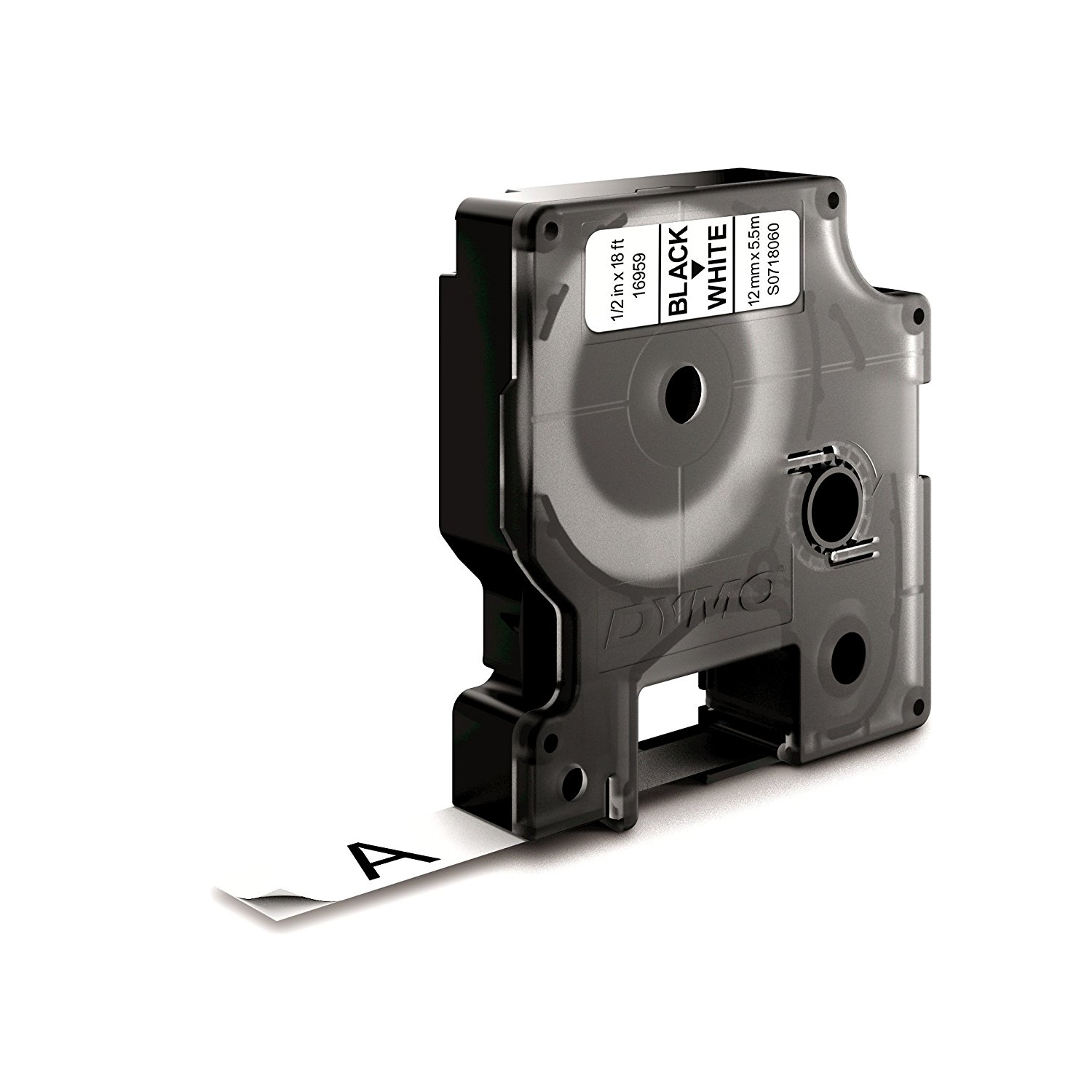 DYMO Cinta LM D1 12mmx5,5m Negro/blanco polyester adhesivo permanente
