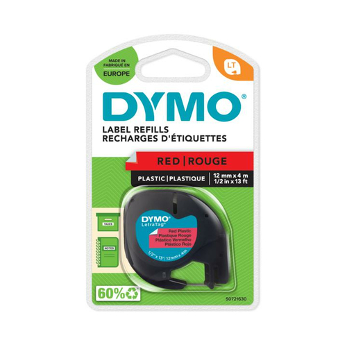 DYMO Cinta LT 12mmx4mt -Negro/Rojo