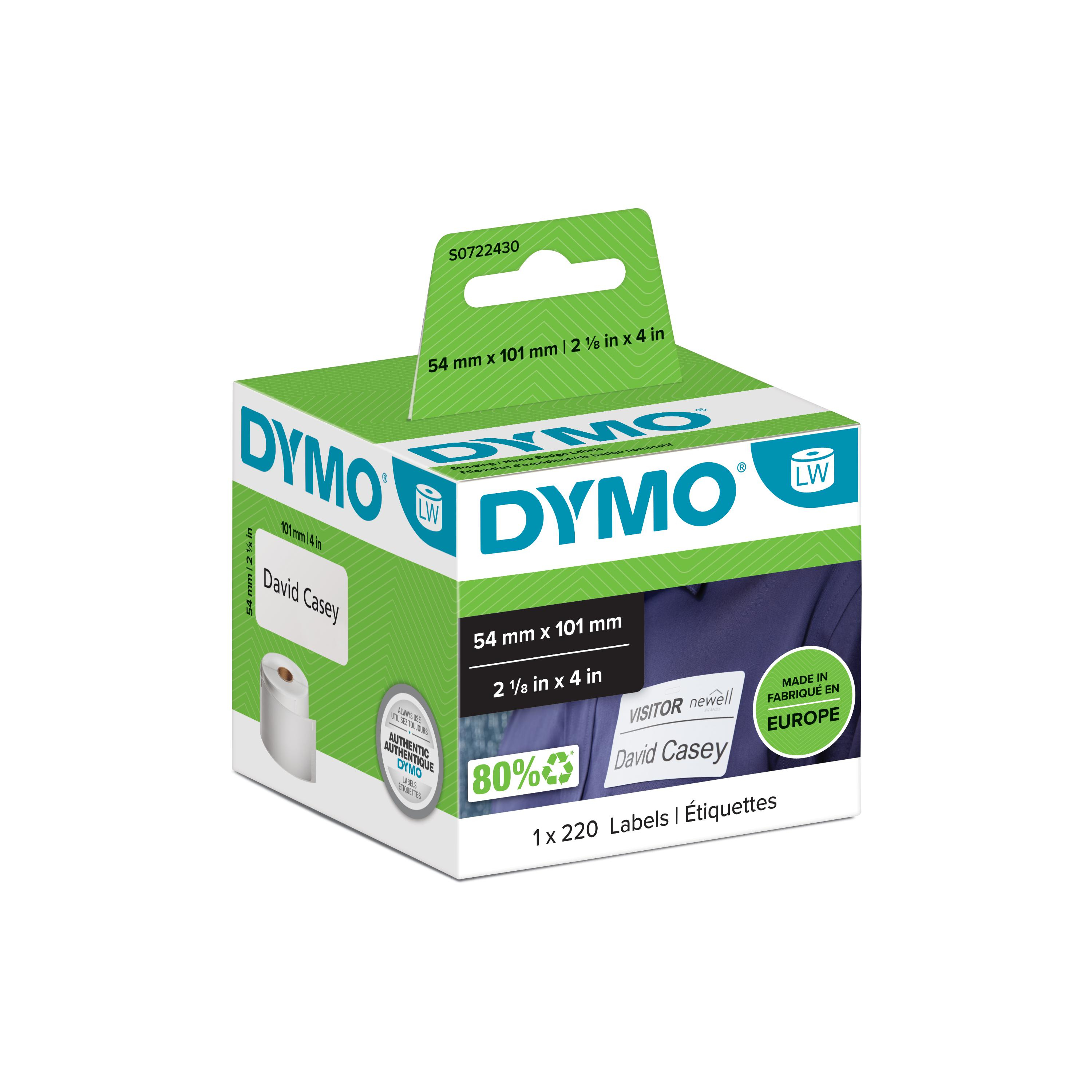 DYMO Etiqueta LW envío 101x54mm, 1 rollo etiquetas (220)
Papel blanco