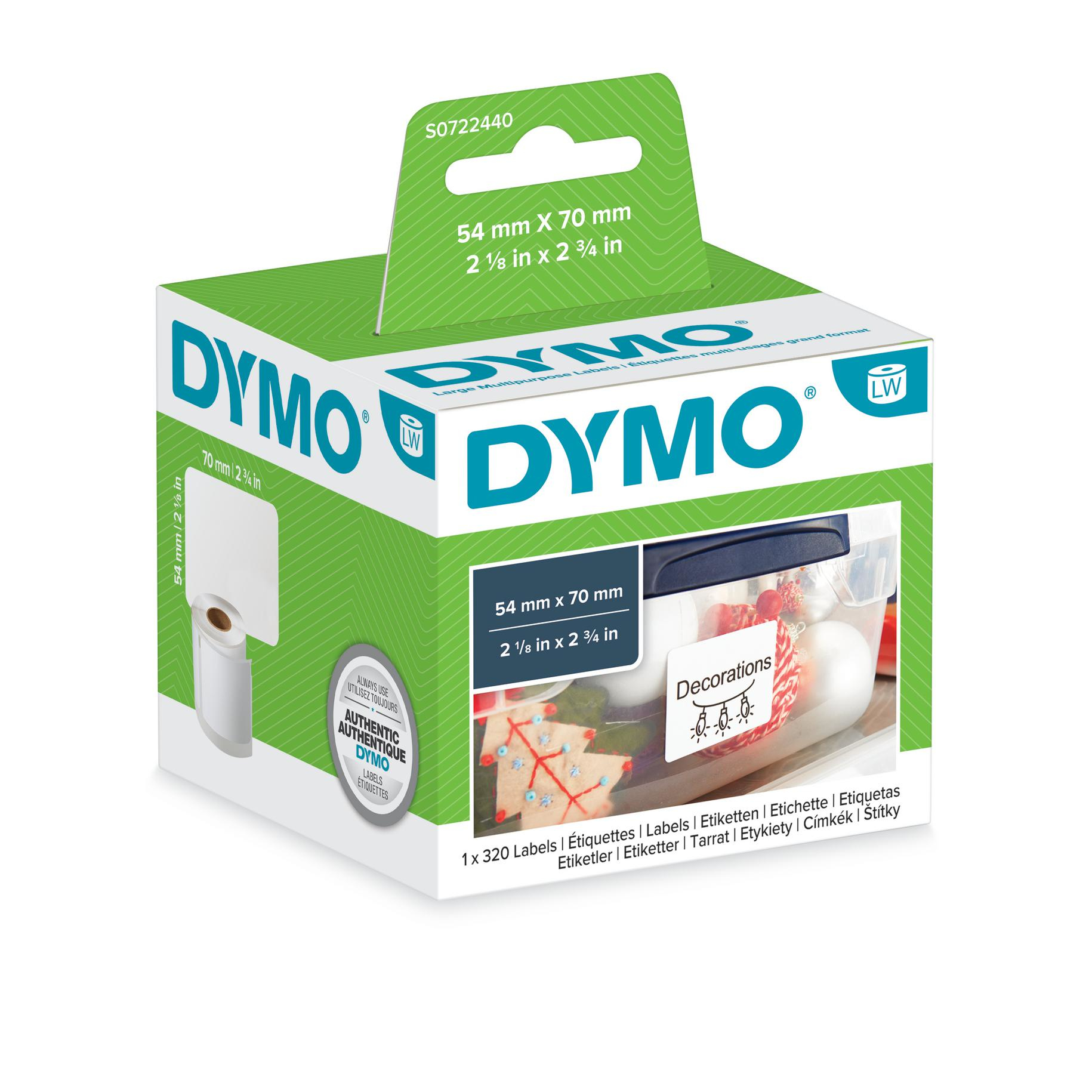 DYMO Etiqueta LW diskette 70x54mm, 1 rollo etiquetas (320)
Papel blanco