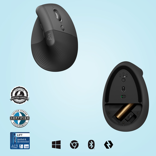 LOGITECH Raton Inalambrico 6 botones Ergonomico, Vertical, Videojuegos