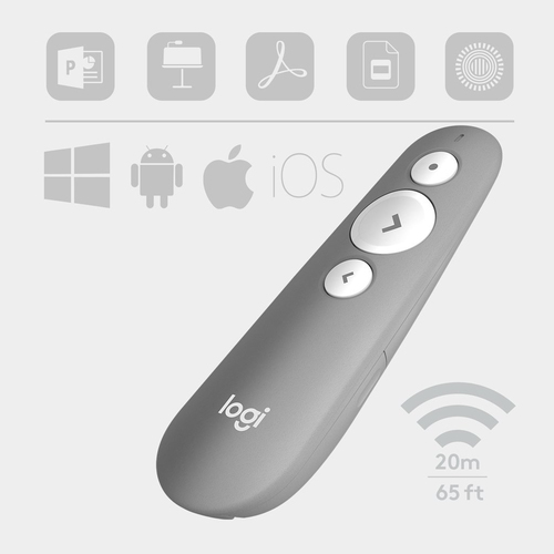LOGITECH Puntero laser R500 BLUETOOTH hasta 20m GRIS