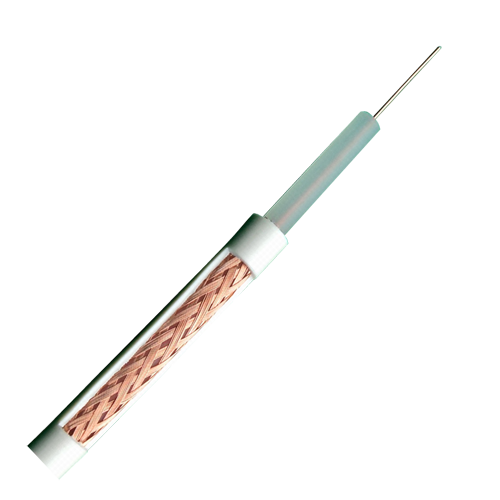 Cable coaxial RG59 - Video - Rollo de 100 metros - Cubierta color blanco - diametro exterior 6,0 mm