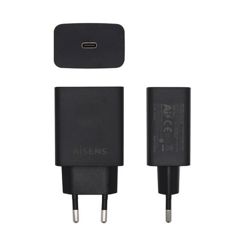 AISENS - CARGADOR USB-C PD3.0 1 PUERTO 1xUSB-C 20W, NEGRO