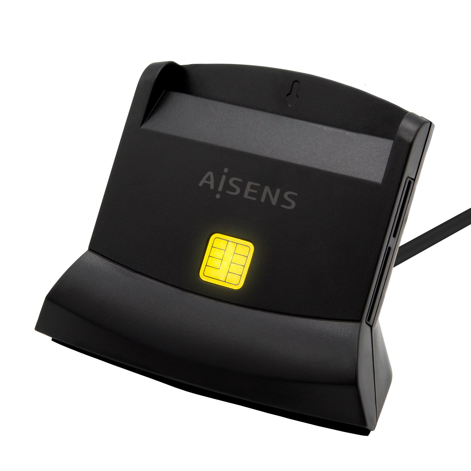 AISENS LECTOR DE TARJETA DNI CON LECTOR DE TARJETAS SD + SIM USB-C, NEGRO