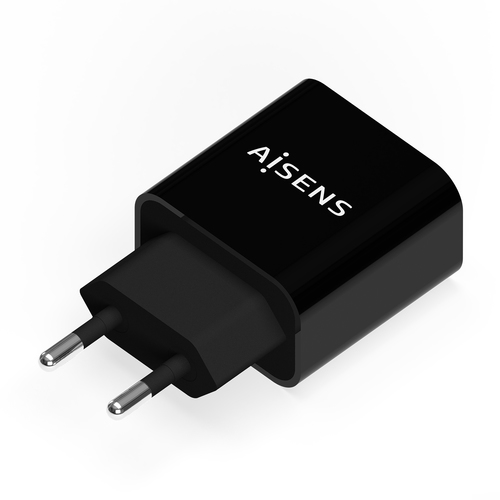 AISENS Cargador USB-C PD 20W, 5V/3A 9V/2.2A 12V/1.66A, negro