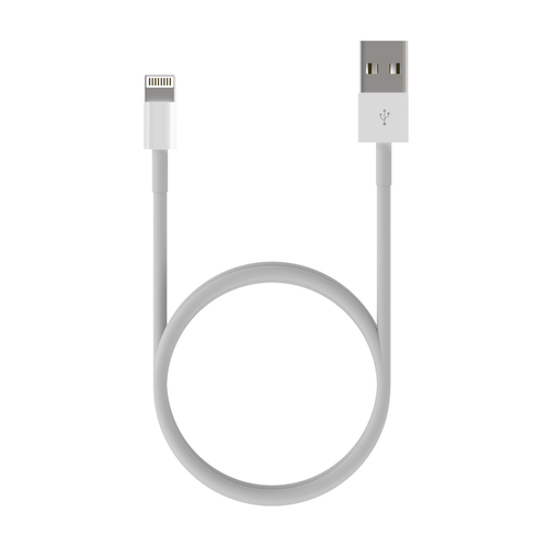 AISENS Cable LIGHTNING a USB 2.0, LIGHTNING/M-USB A/M, blanco, 0.5m