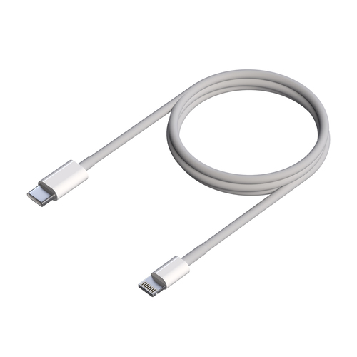 AISENS Cable USB 2.0 USB-C a LIGHTNING PD 2A, LIGHTNING/M-USB-C/M, blanco, 0.5m