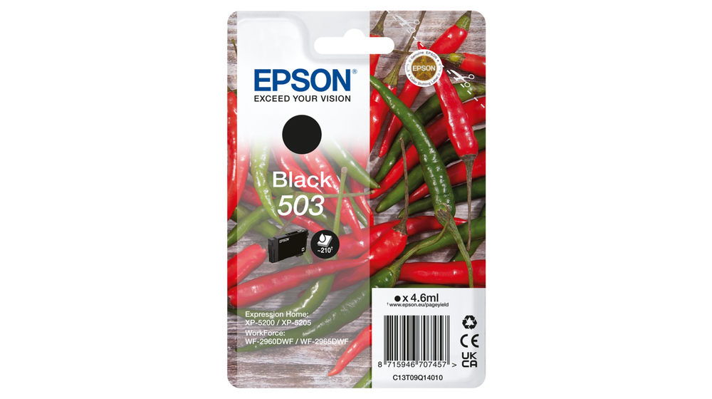 EPSON Cartucho Negro 503 WF-2960dwf,WF-2965dwf, XP-5205 Pimiento