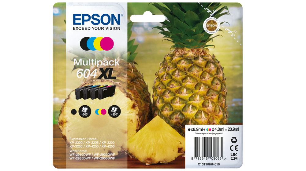 EPSON Cartucho 4 colores Multipack 604XL XP-2200, WF-2910DWF Piña