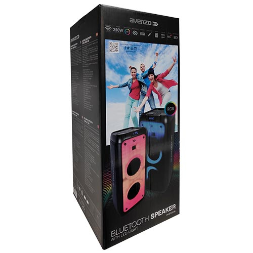 AVENZO ALTAVOZ BLUETOOTH CON LUCES LED 250W 5400 mAh- descatalogado