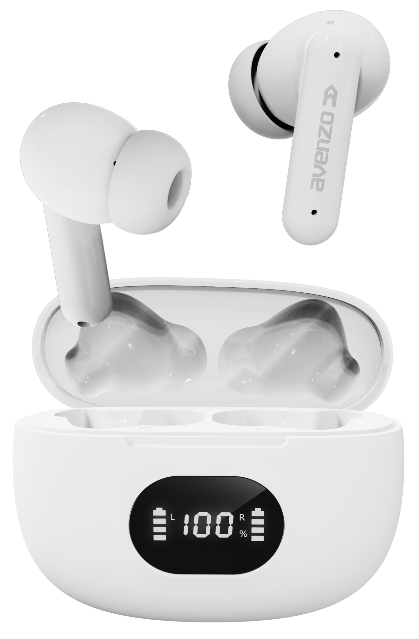 AVENZO AURICULARES TRUE WIRELESS TACTILES CON POWER BANK BLANCOS