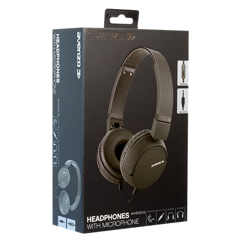 AVENZO AURICULAR DJ CON CABLE NEGRO