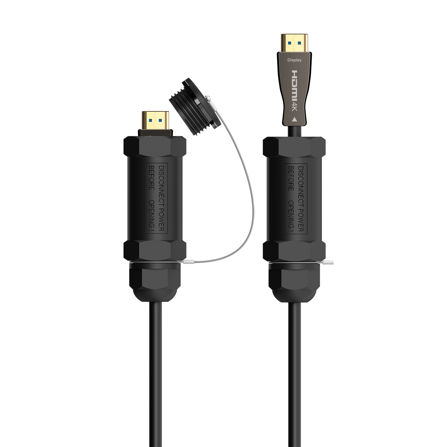 AISENS - CABLE HDMI V2.1 AOC CON ARMADURA ULTRA ALTA VELOCIDAD / HEC 8K@60HZ 4K@120HZ 4:4:4 48GBPS, A/M-A/M, NEGRO, 100M