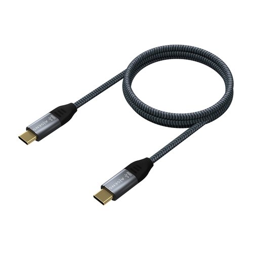 AISENS - CABLE USB 2.0 ALUMINIO 5A 100W E-MARK, USB-C/M-USB-C/M, GRIS, 2.0M