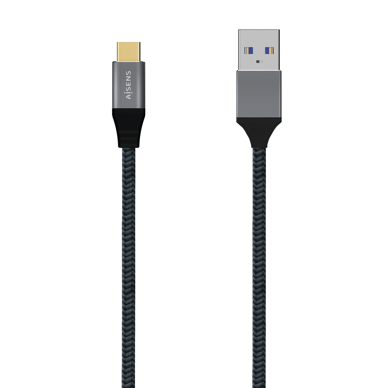 AISENS - CABLE USB 3.1 GEN2 ALUMINIO 10GBPS 3A, TIPO USB-C/M-A/M, GRIS, 2.0M
