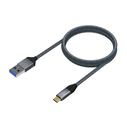 AISENS - CABLE USB 3.1 GEN2 ALUMINIO 10GBPS 3A, TIPO USB-C/M-A/M, GRIS, 2.0M