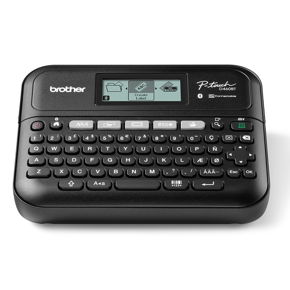 BROTHER Rotuladora electrónica de sobremesa PT-D460BTVP con teclado, conexión a PC y móvil
