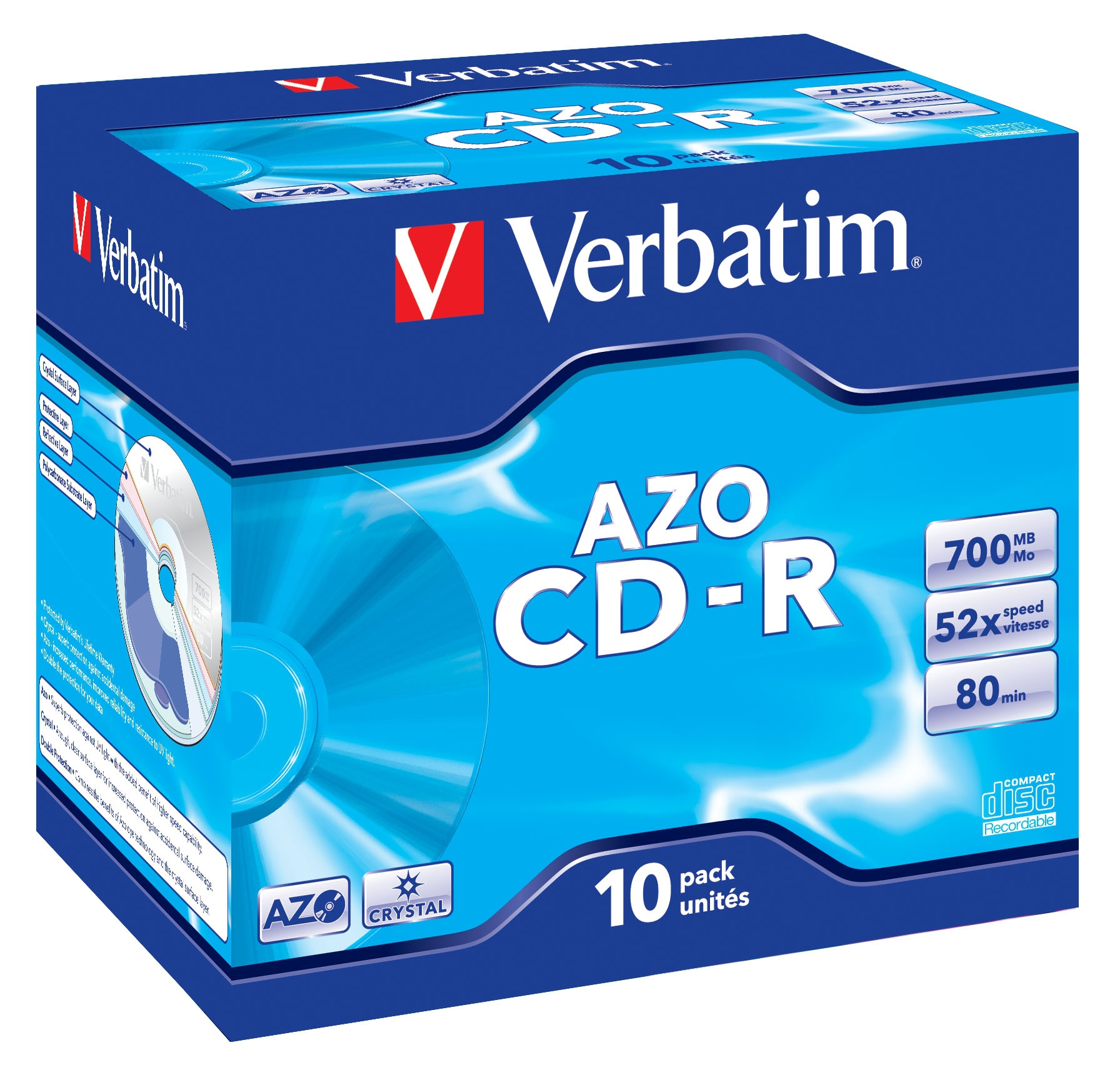 VERBATIM CD-R 700Mb 52X (Pack de 10 unidades)