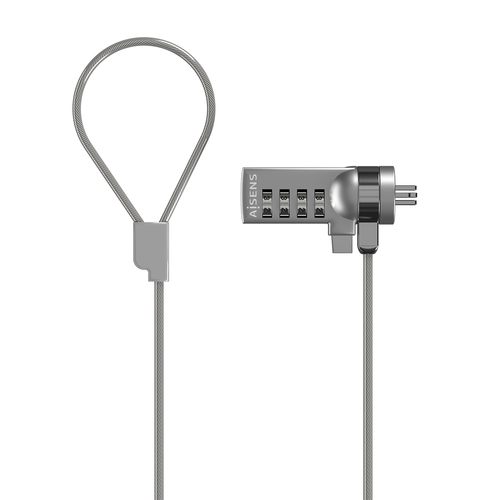 AISENS CABLE DE SEGURIDAD T-LOCK CON CERRADURA DE COMBINACION PARA ORDENADOR, MONITOR, PORTATIL 1.5M