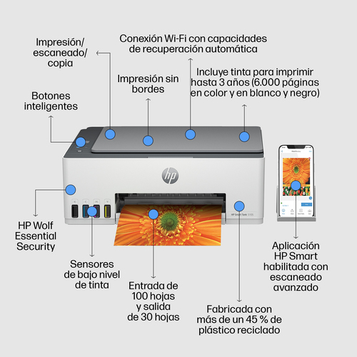 HP multifuncion inkjet Smart Tank 5105