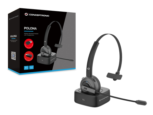CONCEPTRONIC AURICULAR  BLUETOOTH 5.0 CON BASE DE CARGA ADAPTADOR BLUETOOTH INCLUIDO POLONA03BDA