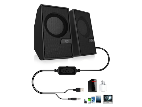 CONCEPTRONIC ALTAVOCES 2.0 6W COLOR NEGRO JACK 3.5" Y BLUETOOTH ALIMENTACION USB