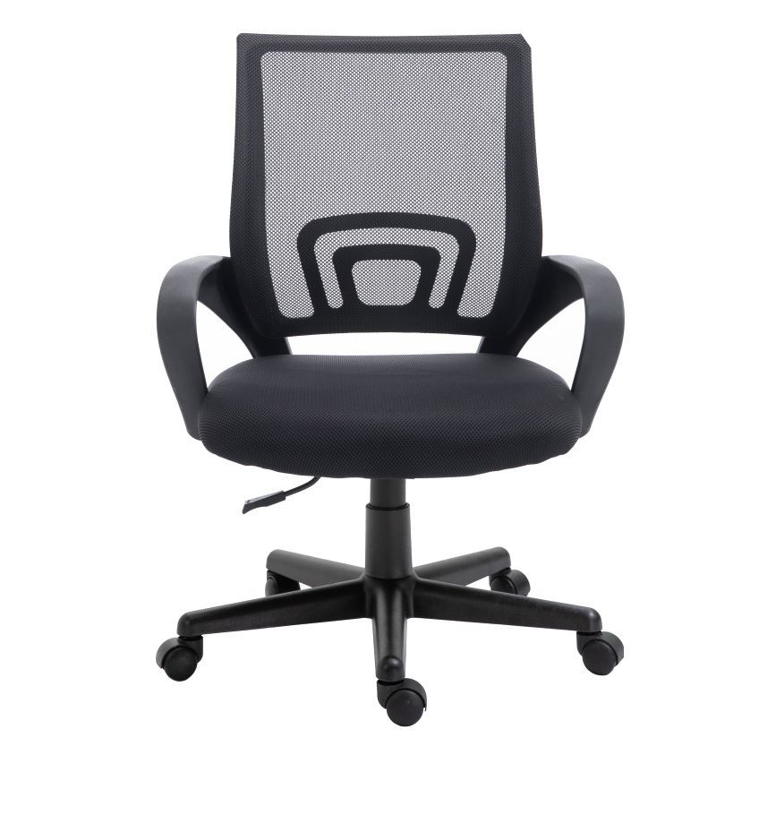 EQUIP SILLA DE OFICINA DE MALLA COLOR NEGRO DISEÑO ERGONOMICO