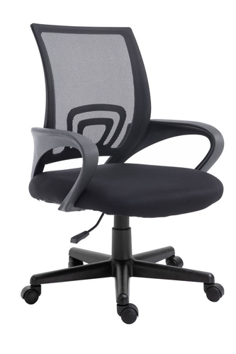 EQUIP SILLA DE OFICINA DE MALLA COLOR NEGRO DISEÑO ERGONOMICO