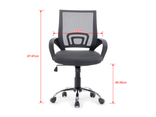 EQUIP SILLA DE OFICINA DE MALLA COLOR GRIS OSCURO DISEÑO ERGONOMICO